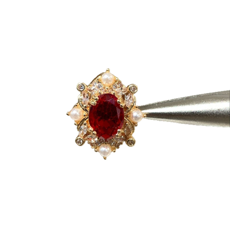 Boja očuvana 14K romb cvijet šljive DIY kristalni dodaci za nakit