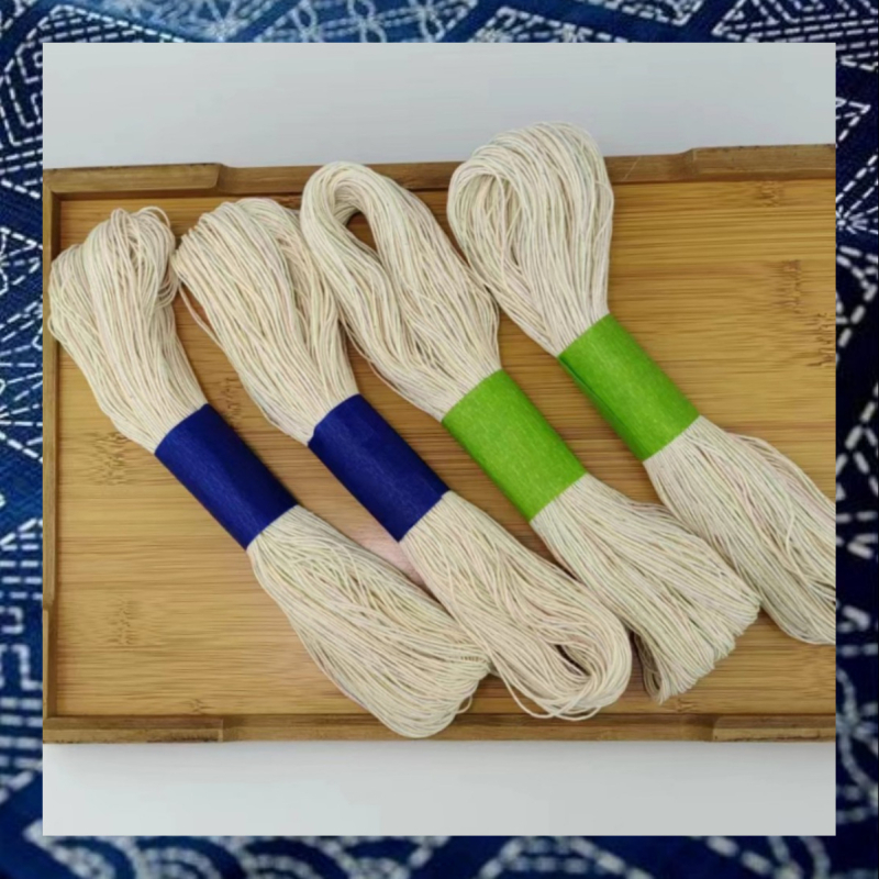 Sashiko бродираща нишка — чист памук, дължина 120 м, дебелина 1 мм, налична в 4, 6 или 8 нишки, за облекло и домашни текстили