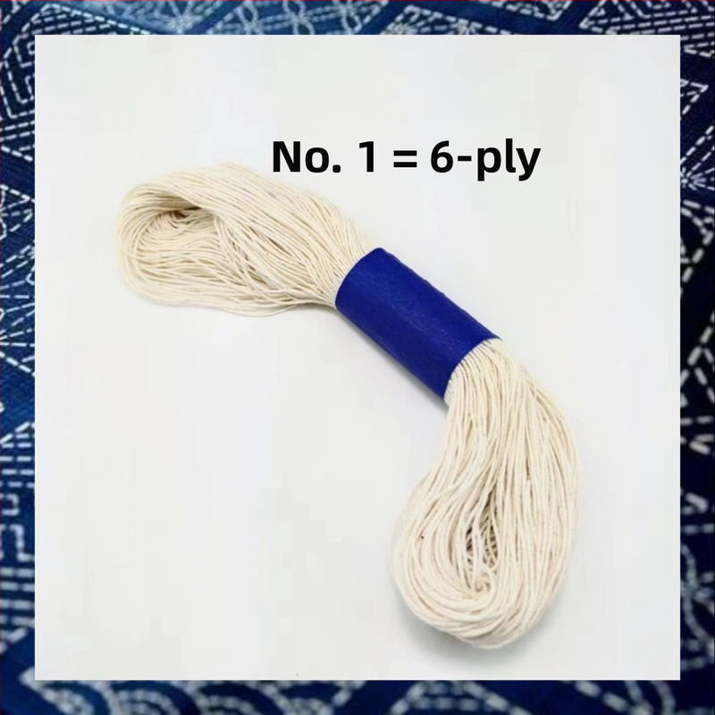 Sashiko šijacia niť – 100% bavlna, dĺžka 120 m, hrúbka 1 mm, na oblečenie a domáce textílie, dostupné v 4, 6 alebo 8 vlákien