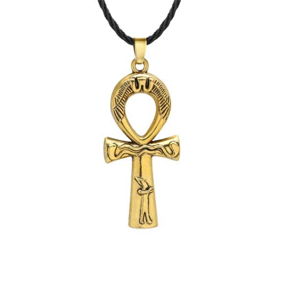 Огърлица с висулка египетски кръст (сплав; лято 2024; Fashion OL; Fashion Commuter)