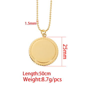 Nerđajući čelik geometrijski disk privjesak s čipkastim rubom, porijeklo Yiwu, ljeto 2021