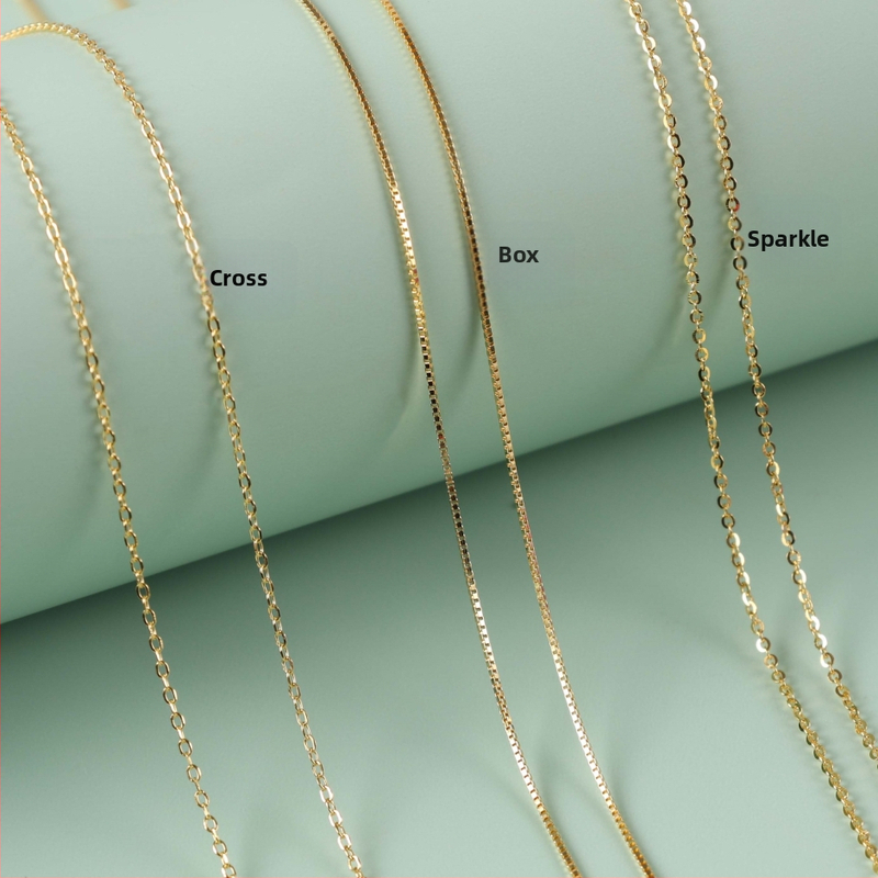 Колие от 925 сребро с O-образна верига, геометричен дизайн, кръст-кутийка, многослойно