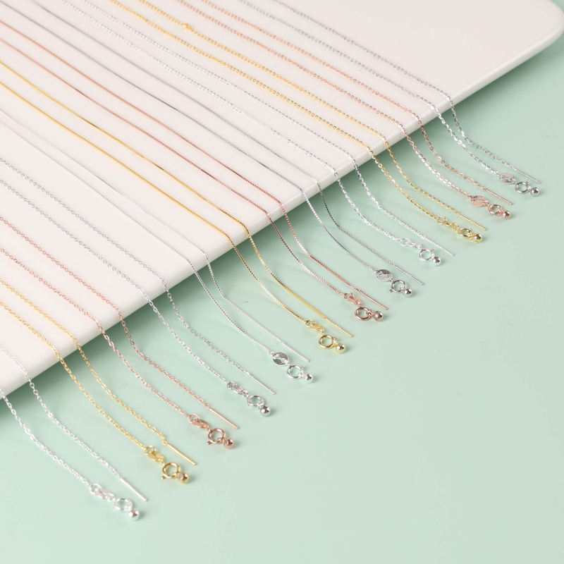 Огърлица с кръст висулка на O-връзка, геометричен мотив кутия, 925 сребро, електроплатиране