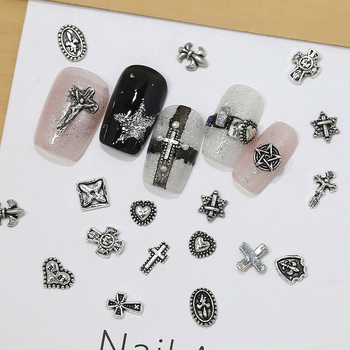 Метални украси за маникюр с кръст и сърцевидни шарки; ретро стил, прост дизайн; серия Star Wars