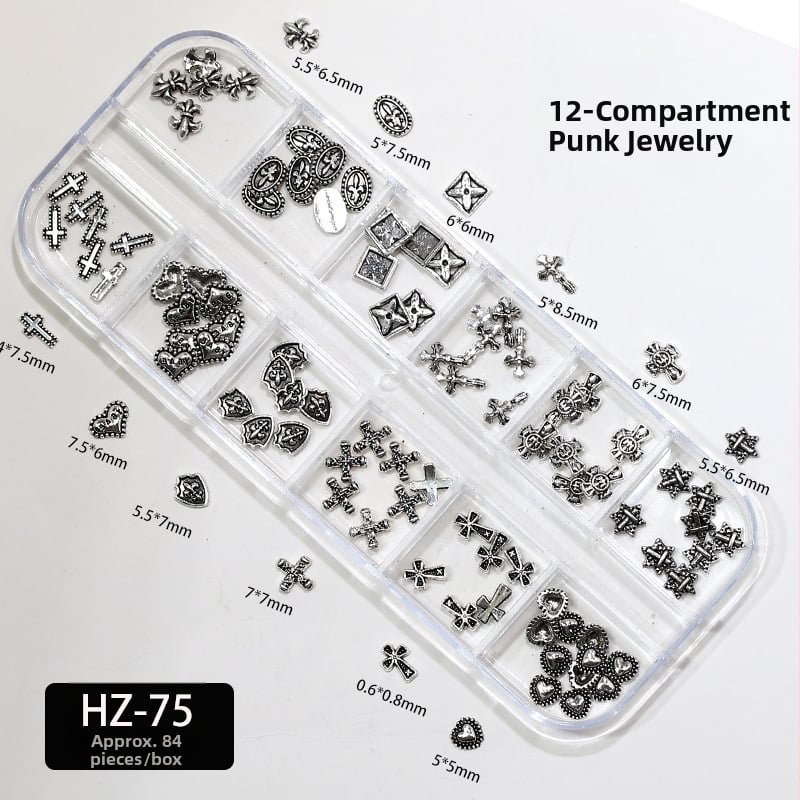 Метални украси за маникюр с кръст и сърцевидни шарки; ретро стил, прост дизайн; серия Star Wars