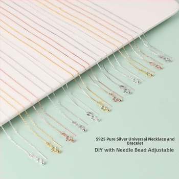 Колие от 925-стерлингово сребро, O-образна верига, кръстов медальон, геометричен дизайн, регулируема силиконова част, унисекс