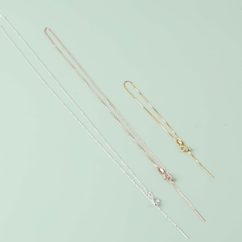 Колие от 925-стерлингово сребро, O-образна верига, кръстов медальон, геометричен дизайн, регулируема силиконова част, унисекс