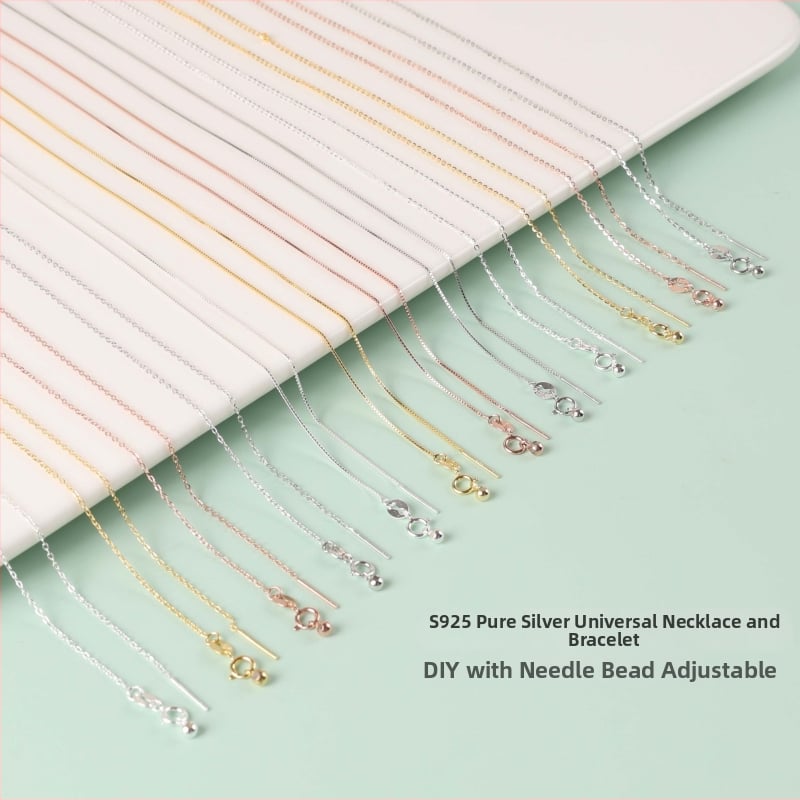 Колие от 925-стерлингово сребро, O-образна верига, кръстов медальон, геометричен дизайн, регулируема силиконова част, унисекс