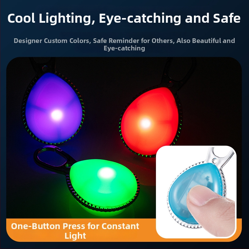 LED nakts gaisma mājdzīvniekiem — pakaramais pendants, USB uzlāde, ABS plastmasa, piemērots suņiem un kaķiem, ārējā drošības gaisma