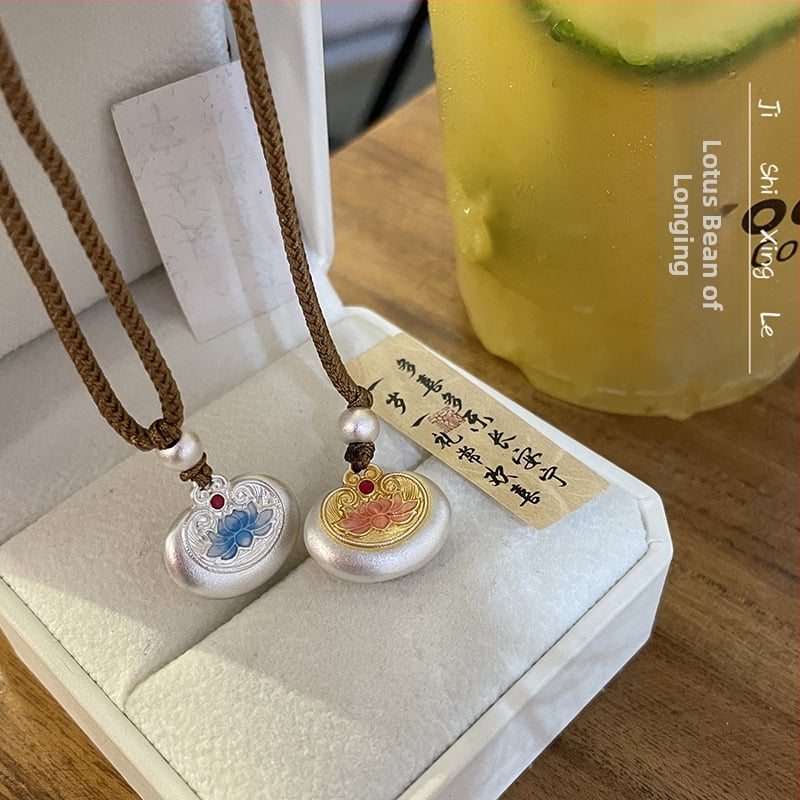 Geometrijski privjesak od srebra 999, antikna metoda obrade, nepravilan lanac, 7,5 g, kineski retro stil.