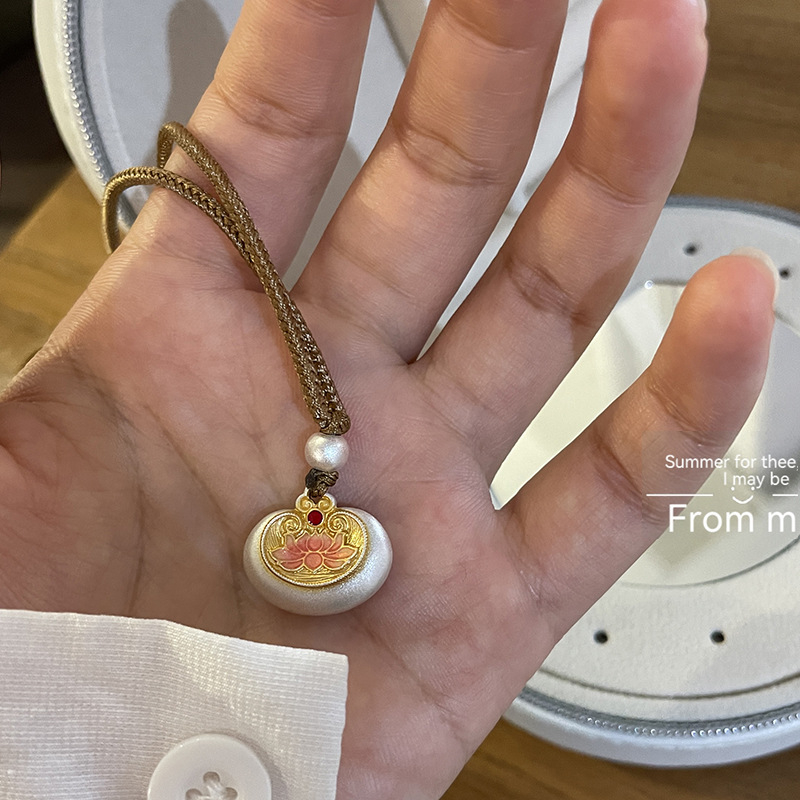 Geometrijski privjesak od srebra 999, antikna metoda obrade, nepravilan lanac, 7,5 g, kineski retro stil.