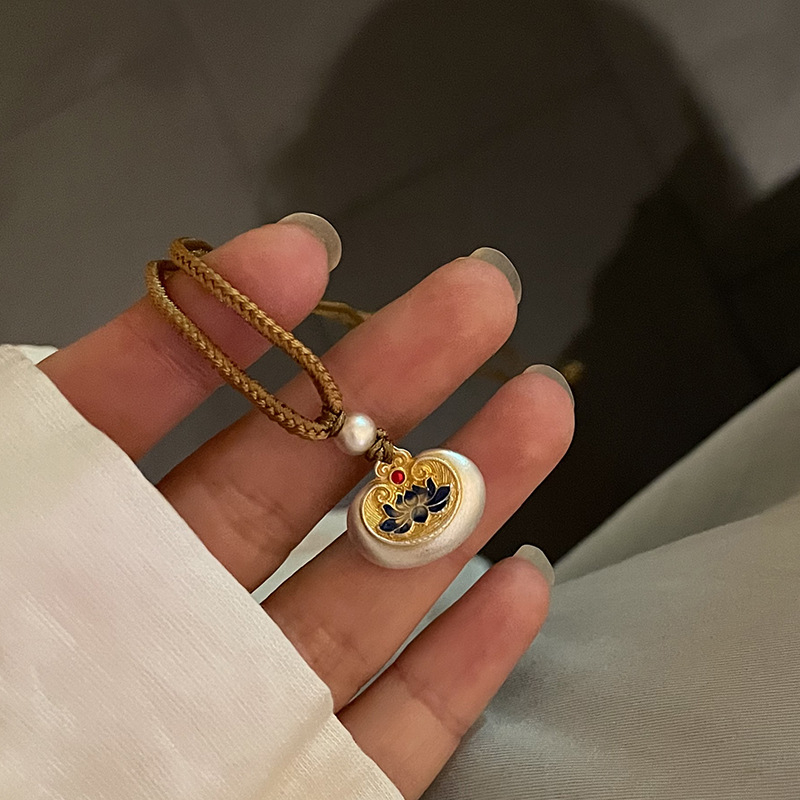 Geometrijski privjesak od srebra 999, antikna metoda obrade, nepravilan lanac, 7,5 g, kineski retro stil.