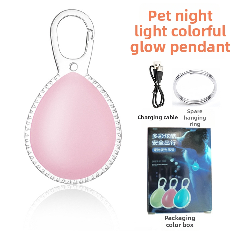 Suņu un kaķu LED nakts gaisma – pakarināms kulons, USB uzlāde, ABS plastmasa, pielāgojams, visu sezonu lietošanai