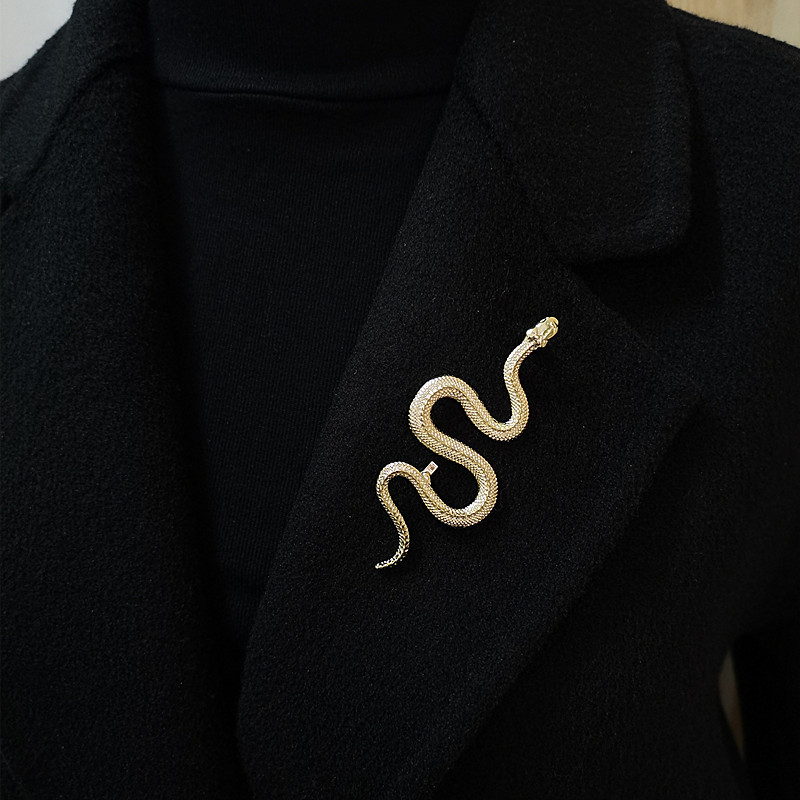 Broš u obliku zmije, unisex stil, zodijalni dizajn, materijal: legura, višefunkcionalna