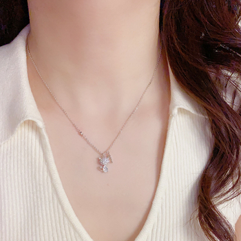 Ogrlica s privjeskom u obliku mačje riblje kosti, bakar, pravi zlatni premaz, O-lanac, duljina 41–50 cm