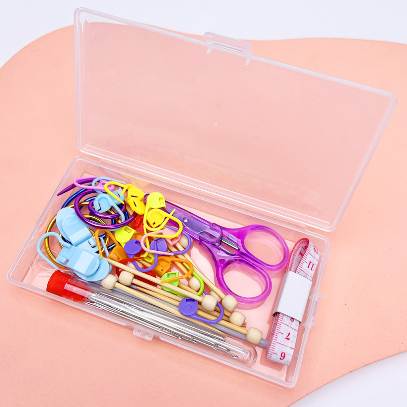 Μίνι σετ εργαλείων βελονοπλεκτικής για το χειροποίητο πλέξιμο — βελόνες μπαμπού, μαρκαδόροι και μικρά καρφάκια, συσκευασία 200 τεμ, 63 g, προέλευση Zhejiang