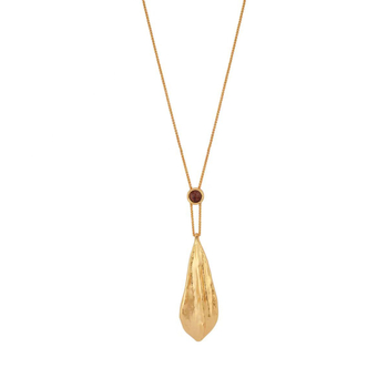 Ogrlica Amulet serije, dugi listić privjesak, dvostruko zlatno i srebrno premaz, jednostavan i svestran dizajn, privjesak od mesinga s premazom 18K zlato/srebro, tigrovo oko i citrin, običan lanac, duljina 55+5 cm, težina 20 g