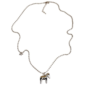 Ogrlica s pony privjeskom u korejskom stilu, visokokvalitetna, minimalističkog dizajna za Godinu konja; bakrena podloga s pravim pozlaćivanjem, lanac s perlicama, duljina 61–70 cm, unisex, geometrijski oblik