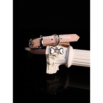 Кучешка яка с костен дизайн и камбанка, материал: кожа, форма: 10122, стил: свеж и сладък