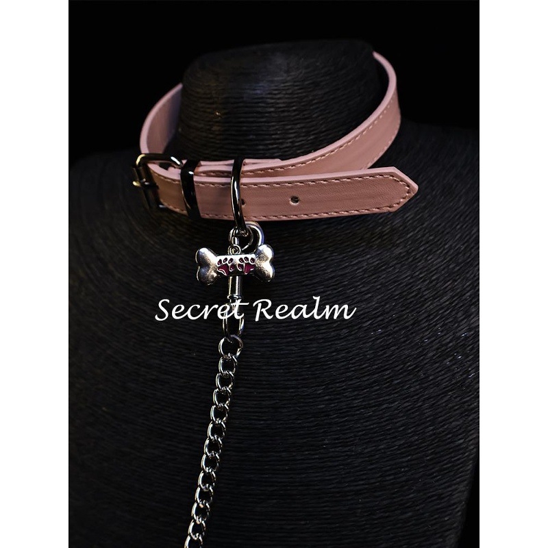 Кучешка яка с костен дизайн и камбанка, материал: кожа, форма: 10122, стил: свеж и сладък