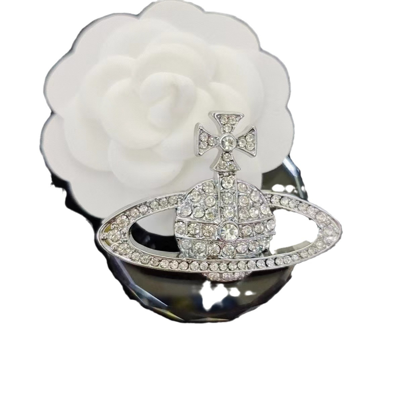 Segu koostisest broš planeet stiiliga ja teemantidega paigutus, universaalne moekas aksesuaar, sügisel 2023