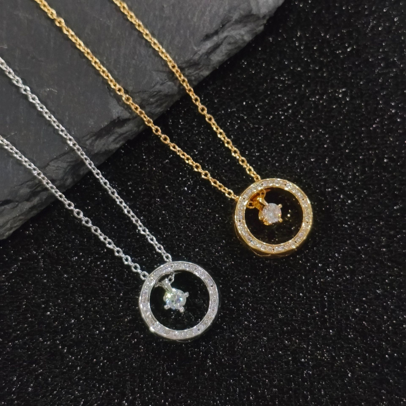 Ogrlica od bakra s 18K pozlatom, kapljasti geometrijski privjesak, ručno izrađeni lanac, 41–50 cm, korejski modni stil