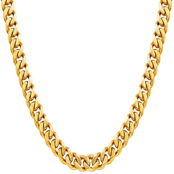 Огърлица Кубанска верижка от титанова стомана, електроплакирана, регулируема дължина, геометричен модел, стил светъл лукс