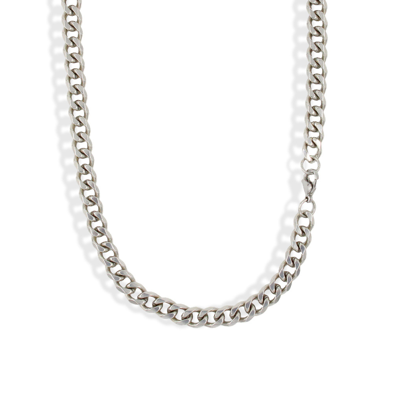 Огърлица Кубанска верижка от титанова стомана, електроплакирана, регулируема дължина, геометричен модел, стил светъл лукс