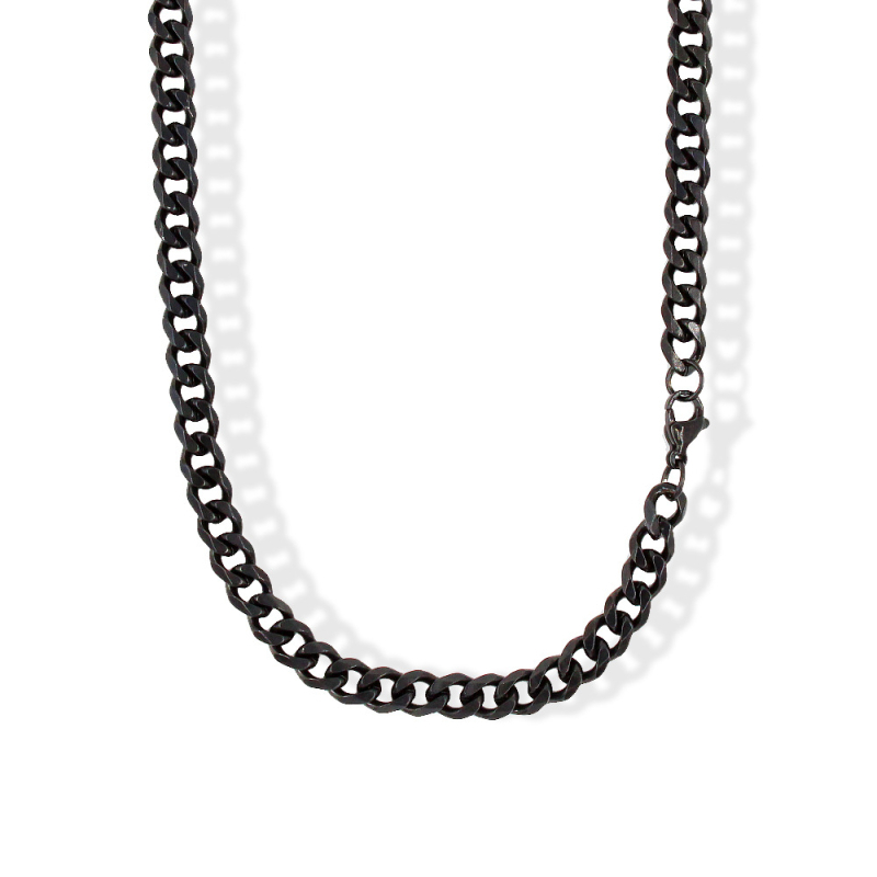 Огърлица Кубанска верижка от титанова стомана, електроплакирана, регулируема дължина, геометричен модел, стил светъл лукс