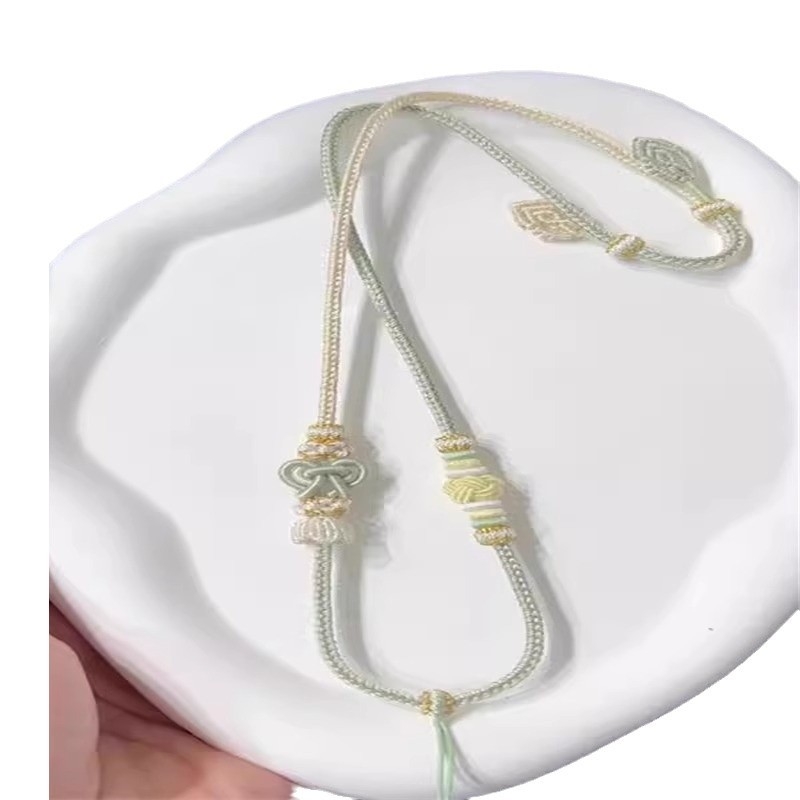 Uniszex nyaklánc szálzsinórral, kézzel kötött, minimalist stílus