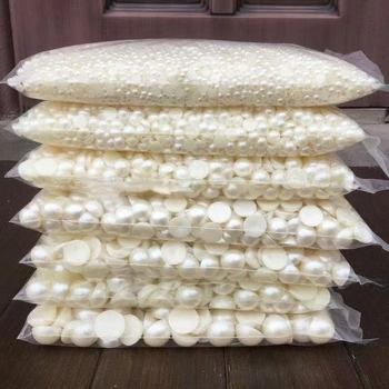 DIY dodaci za nokte: polukružne perle od ABS plastike s perlom sjajem, ravno dno, 1,5 mm
