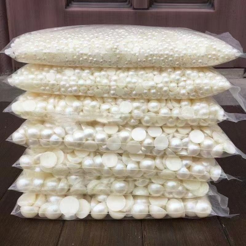 DIY dodaci za nokte: polukružne perle od ABS plastike s perlom sjajem, ravno dno, 1,5 mm
