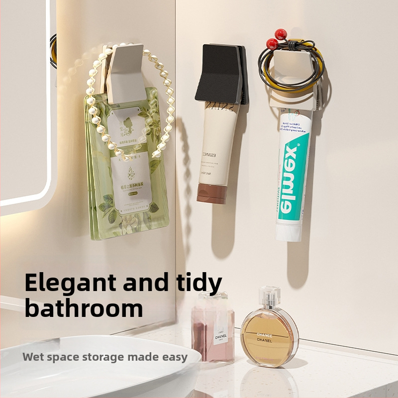 Stenový skladovací klip do kúpeľne – na čistiace prostriedky na tvár, zubnú pastu a uteráky – moderný minimalistický štýl, Ling Feng