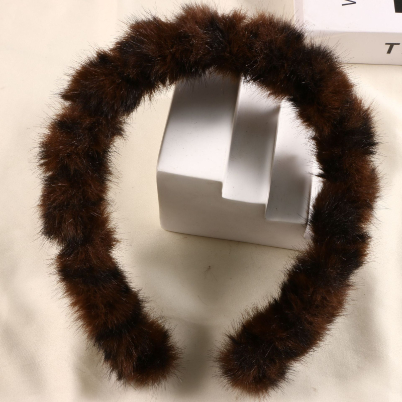 Plišani traka za kosu s zubima, leopard uzorak, protuklizna, ručno izrađeno za žene