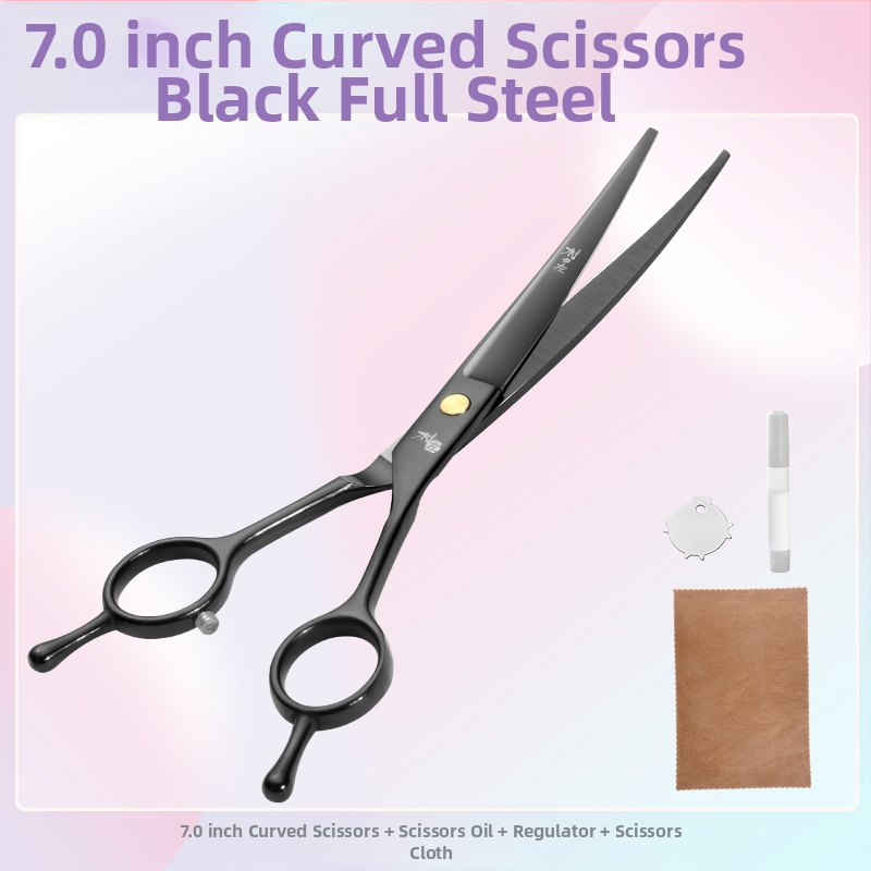 Įlenktos šunų kirpimo žirklės — komplektas kirpimui ir formavimui