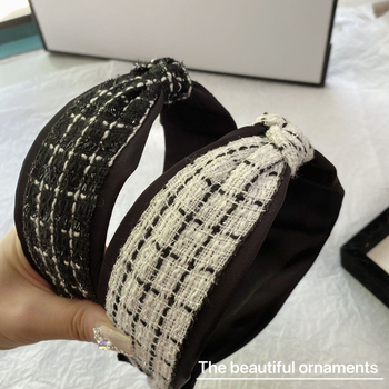 Gumica za kosu s čvorom u korejskom stilu od platna, ručna izrada, ženski dodaci, jesensko-zimska kolekcija 2024