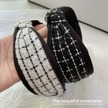 Gumica za kosu s čvorom u korejskom stilu od platna, ručna izrada, ženski dodaci, jesensko-zimska kolekcija 2024