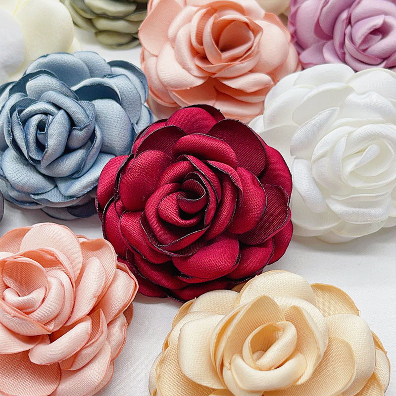 Textil kiegészítők - 3D textil virág, égett szélű virág, virág mintázat, koreai stílus