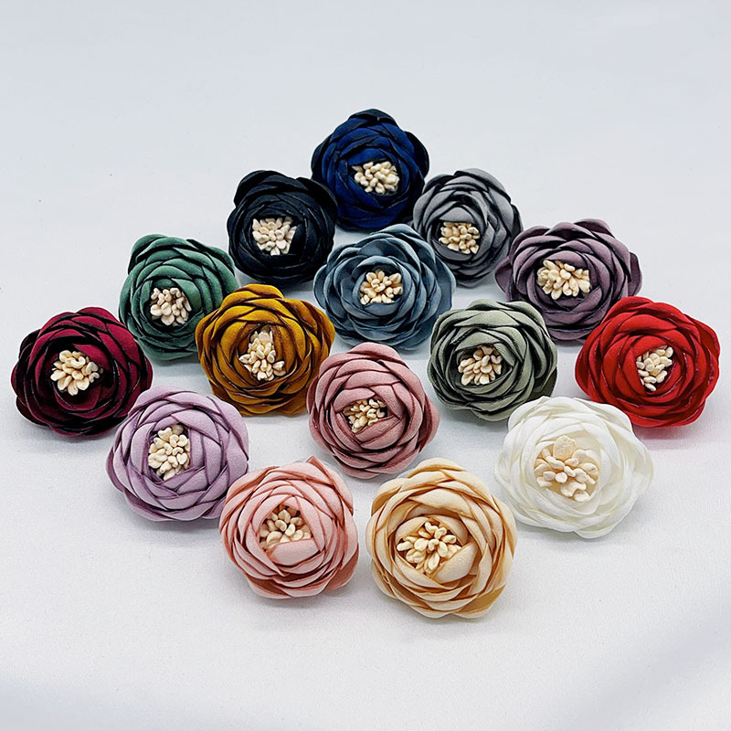 Textil kiegészítők - 3D textil virág, égett szélű virág, virág mintázat, koreai stílus