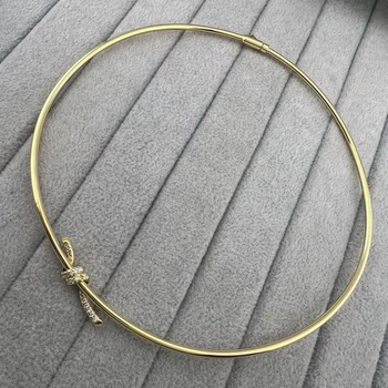Kagaki V-zlatni geometrijski choker s O-prstenom lancem, težina 10 g