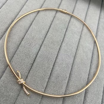 Kagaki V-zlatni geometrijski choker s O-prstenom lancem, težina 10 g
