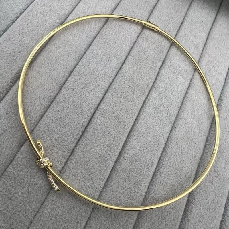 Kagaki V-zlatni geometrijski choker s O-prstenom lancem, težina 10 g
