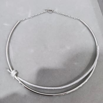 Čvorni geometrijski bakreni choker, višeslojni, klasičan lanac, težina 5