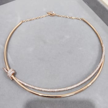 Čvorni geometrijski bakreni choker, višeslojni, klasičan lanac, težina 5