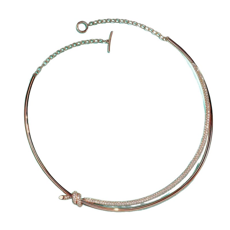 Čvorni geometrijski bakreni choker, višeslojni, klasičan lanac, težina 5