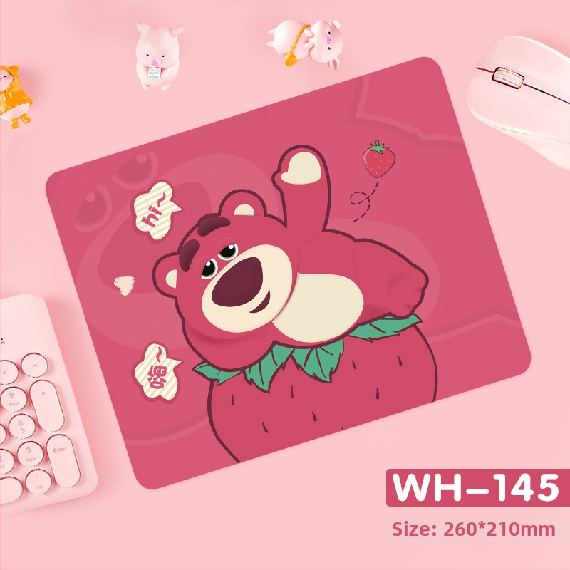 Podložka pod myš Strawberry Bear s opierkou na zápästie – protišmyrová, odolná, prírodná guma, jednostranná, potlač tepelného prenosu, prispôsobiteľná obrázkami