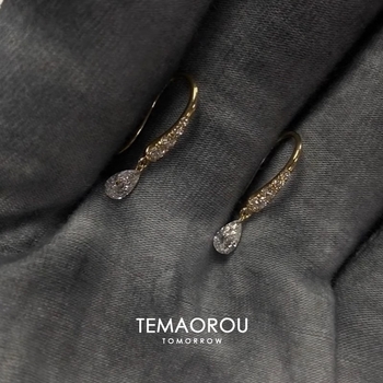 Geometriai formájú fülbevalók cirkónium bojttal, ötvözetből, női stílus