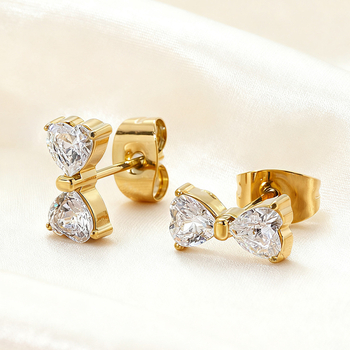 Masniás fülbevalók rozsdamentes acélból, vákuum aranyozással, könnyed luxus stílus, Yiyun Jewelry