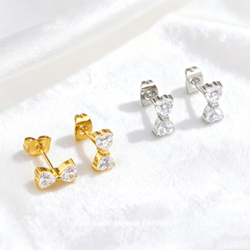 Masniás fülbevalók rozsdamentes acélból, vákuum aranyozással, könnyed luxus stílus, Yiyun Jewelry