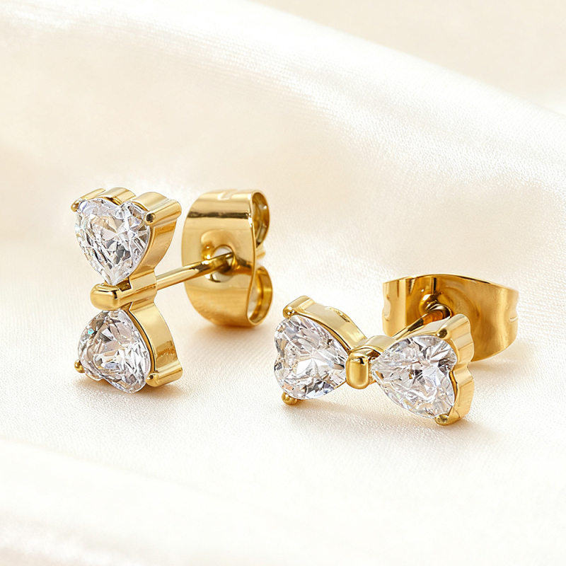 Masniás fülbevalók rozsdamentes acélból, vákuum aranyozással, könnyed luxus stílus, Yiyun Jewelry